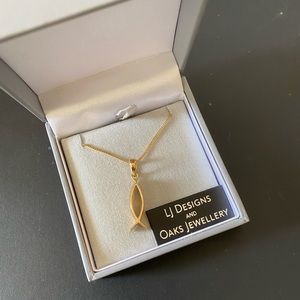 Christian Fish Symbol Gold over 925 Sterling Necklace